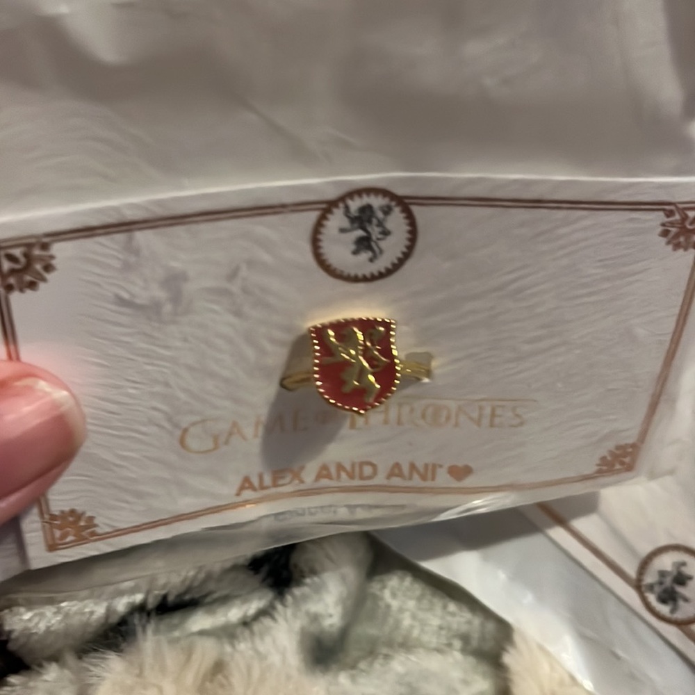 Game of Thrones Alex and Ani ring 14KT Gold over sterling silver adjustable - Picture 2 of 6